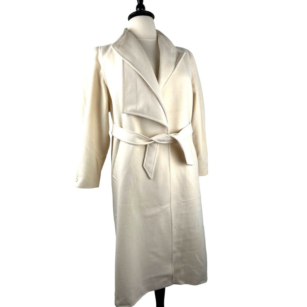 Ted Lapidus 100% Wool Coat in Cream, Women's Size 8 US